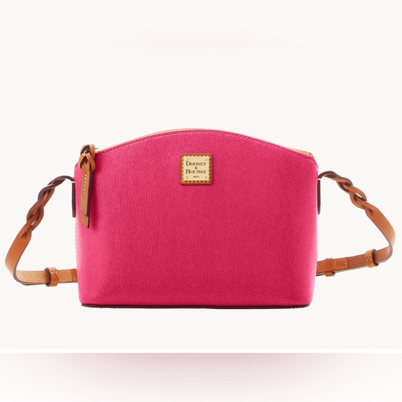 Dooney & Bourke Handbags - Dooney & Bourke Ruby Pink Leather Crossbody Bag, New Without Tags, Rare Find!
